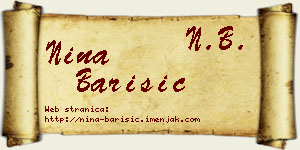 Nina Barišić vizit kartica
